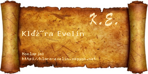 Klára Evelin névjegykártya